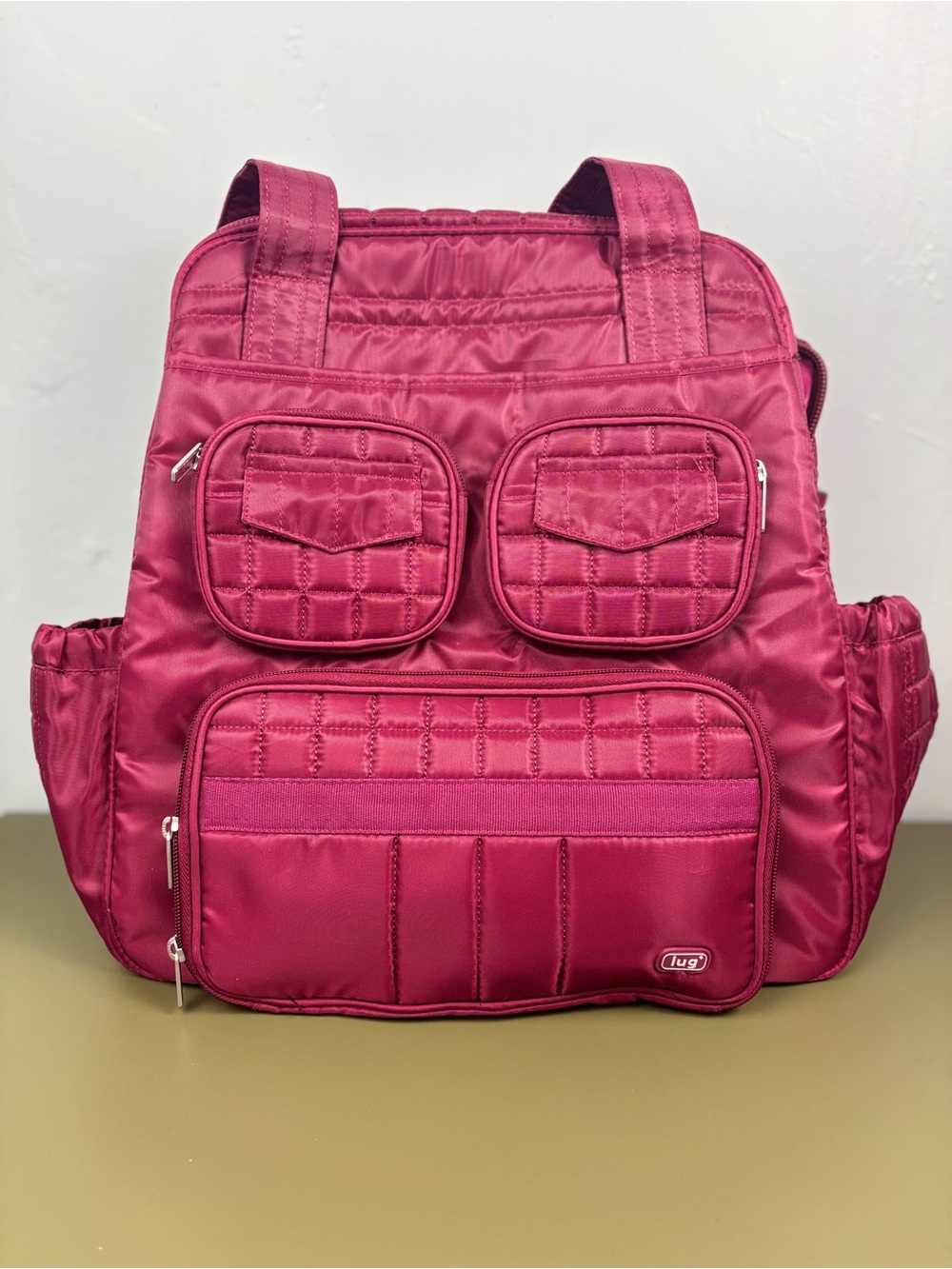 Lug Puddle Jumper Deep Magenta Quilted Travel Bag/Luggage